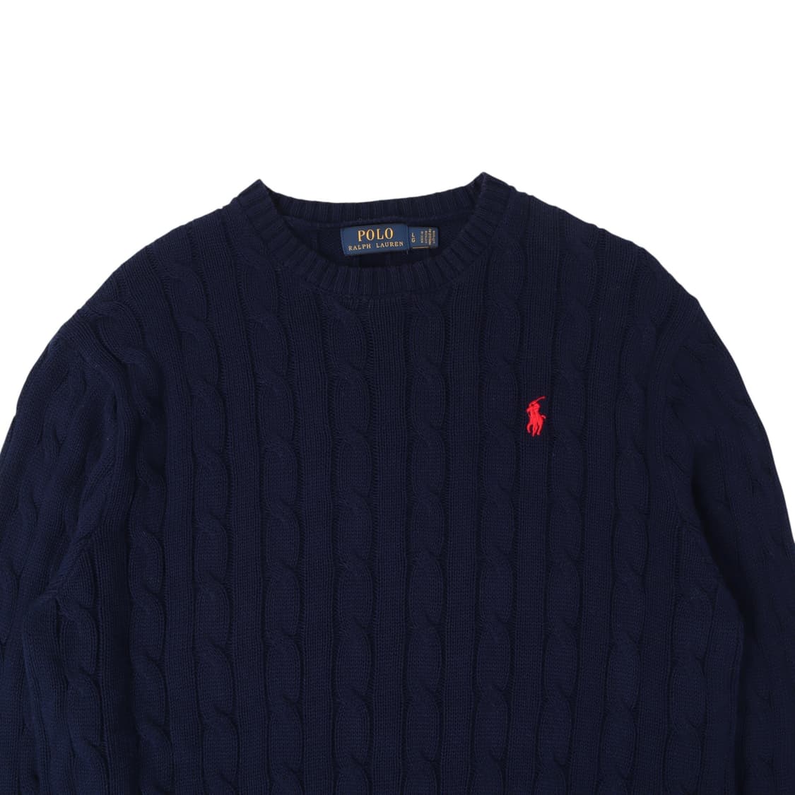 폴로 랄프로렌 네이비 코튼 케이블 니트 스웨터 상품이미지2