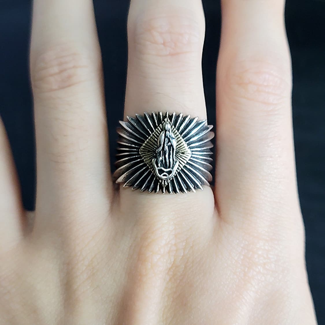 성모마리아 실버 남자 엔틱 빈티지 명품 기독교 천주교 반지 상품이미지7