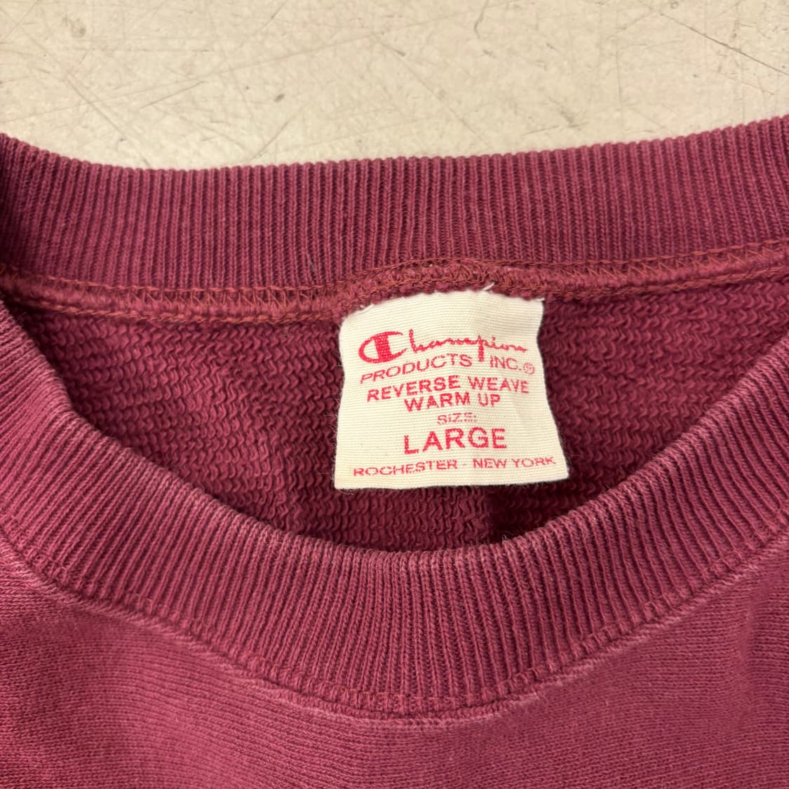 챔피온 리버스위브 레드탭 버건디 맨투맨 상품이미지3