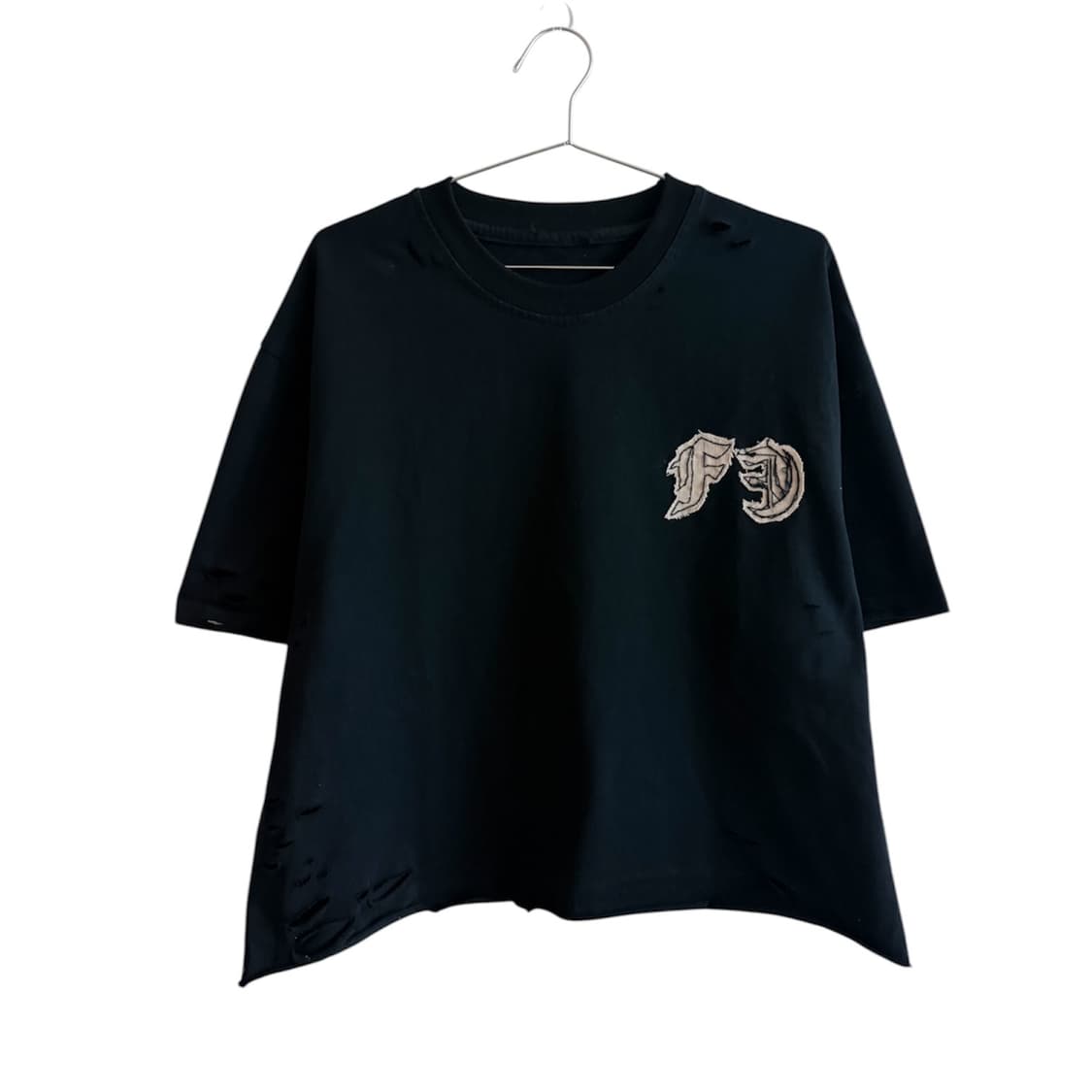 핸드메이드 빈티지 자수패치 커스텀 반팔티  상품이미지1