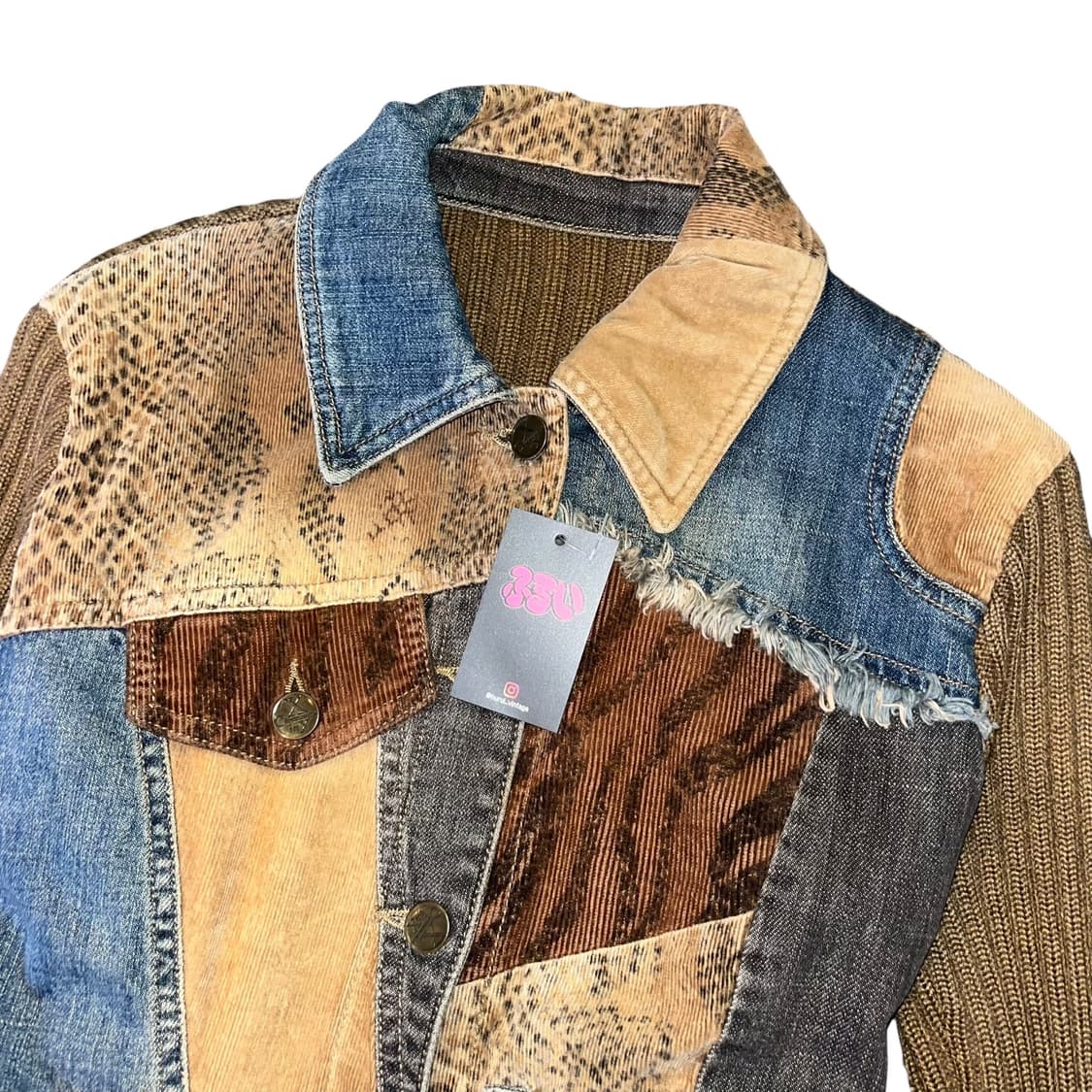 패턴 뒷면소매니트 셔츠자켓 y2k갸루히피모리 상품이미지2