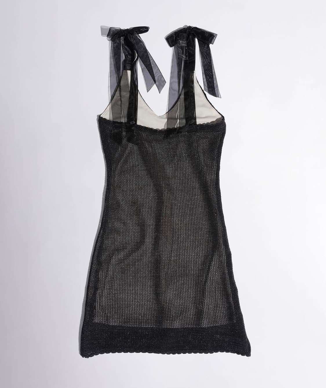 스컬프터) 크로셰 미니 드레스 메탈릭 블랙 상품이미지8