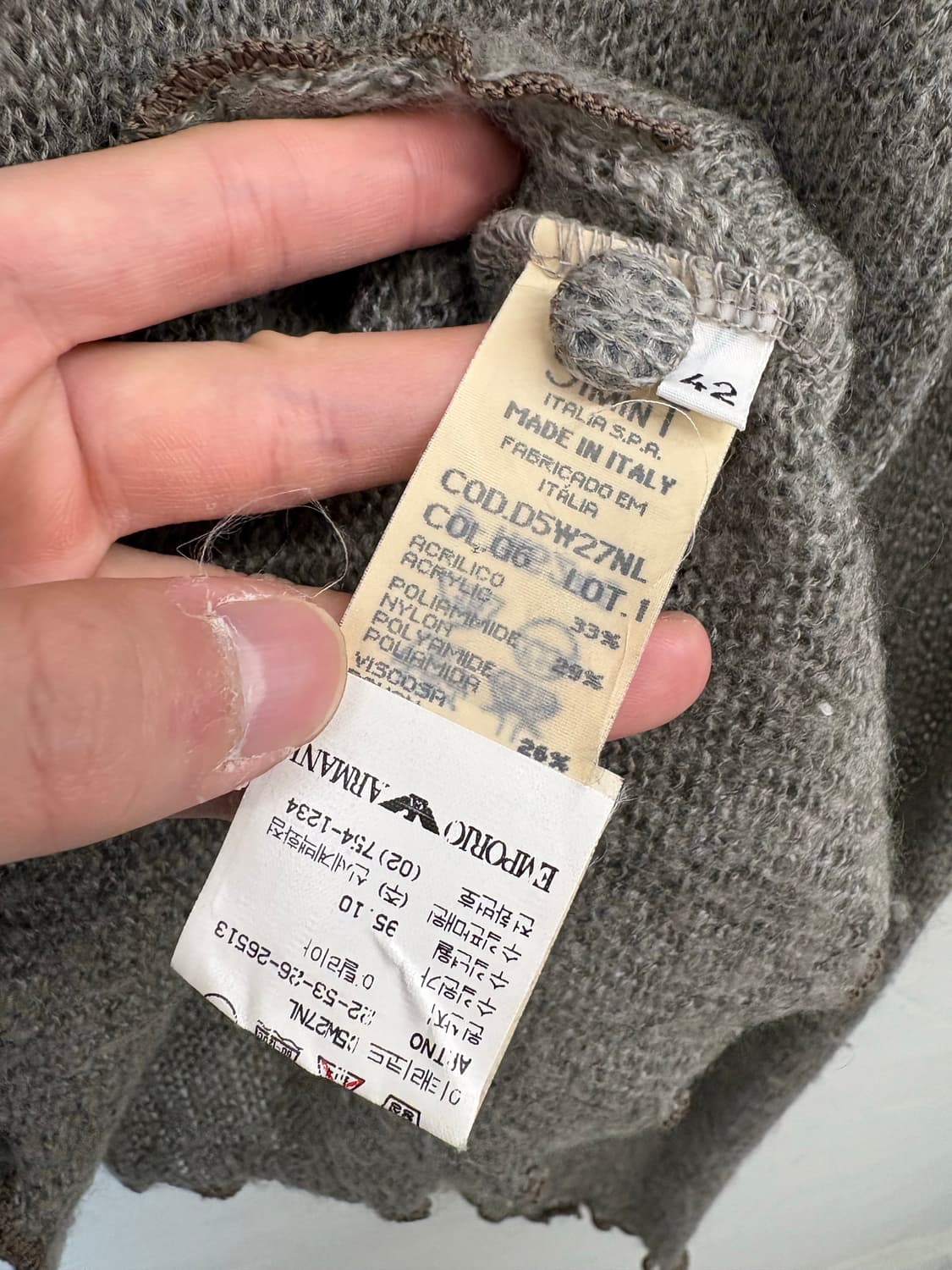 아르마니진 90s 빈티지 울 카라 니트 상품이미지6