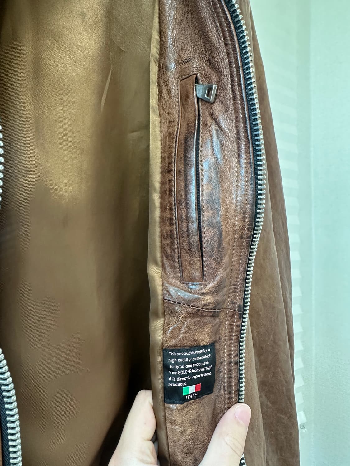 이태리 lambskin 싱글 집업 자켓 상품이미지6