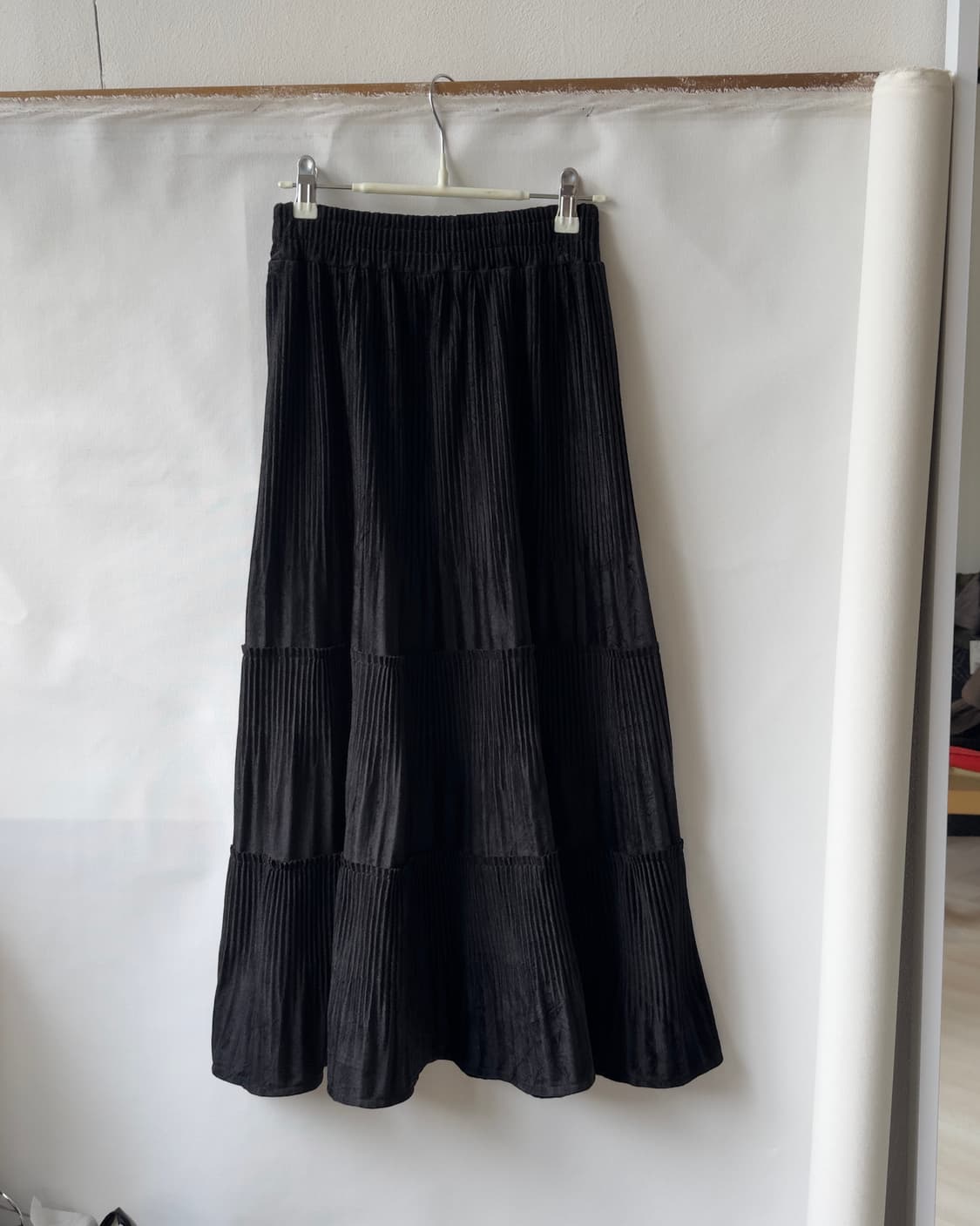 [SHANG PIN] pleats velvet long skirt 상품이미지4