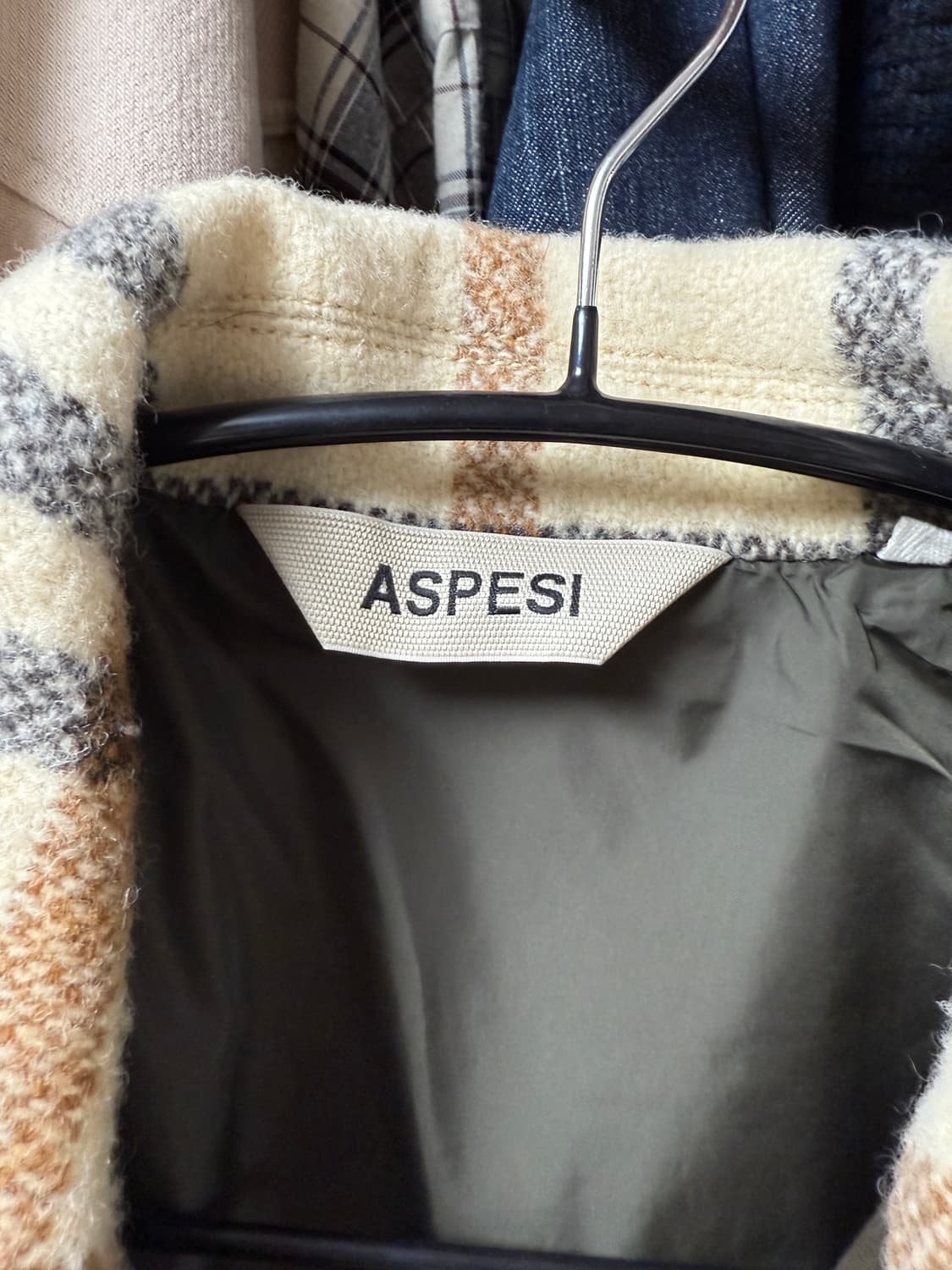 ASPESI 울 체크 자켓 상품이미지3