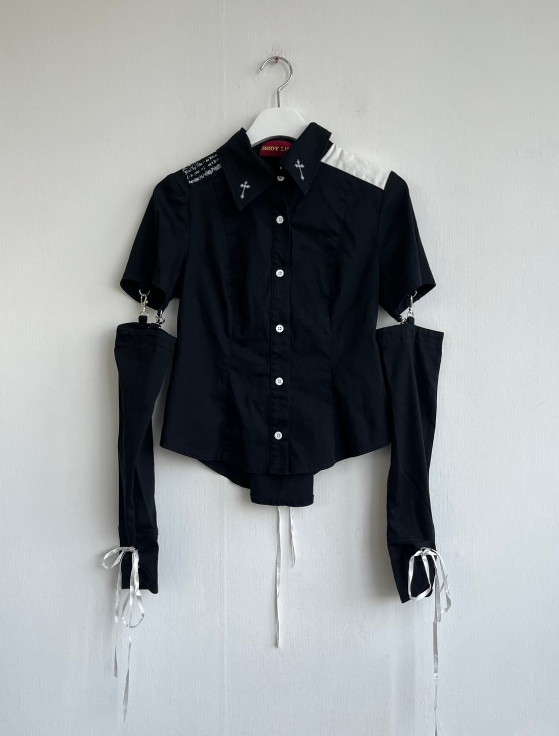 BODY LINE 고스 크로스 코르셋 셔츠 상품이미지2
