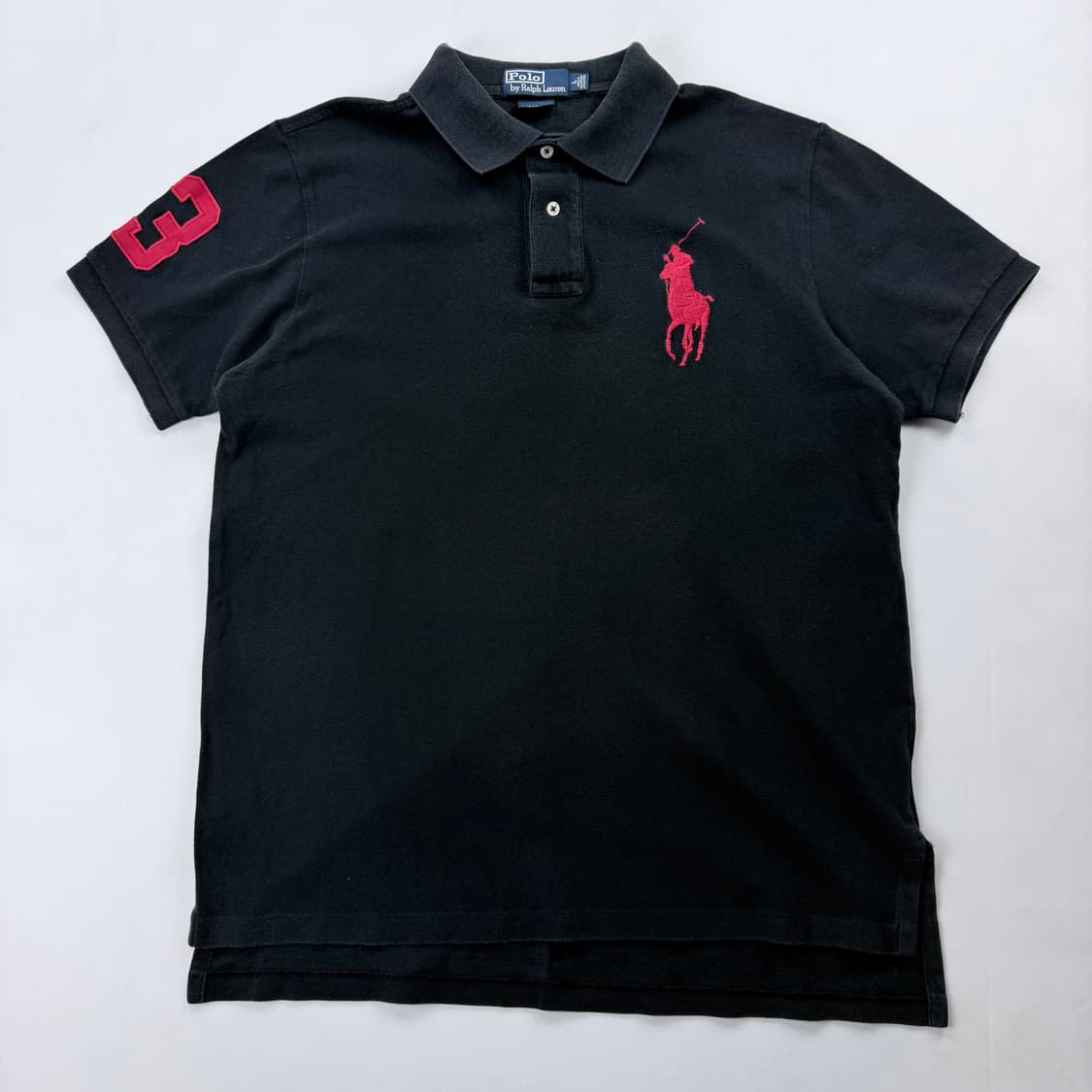 폴로 빅포니 블랙 레드 반팔 상품이미지1