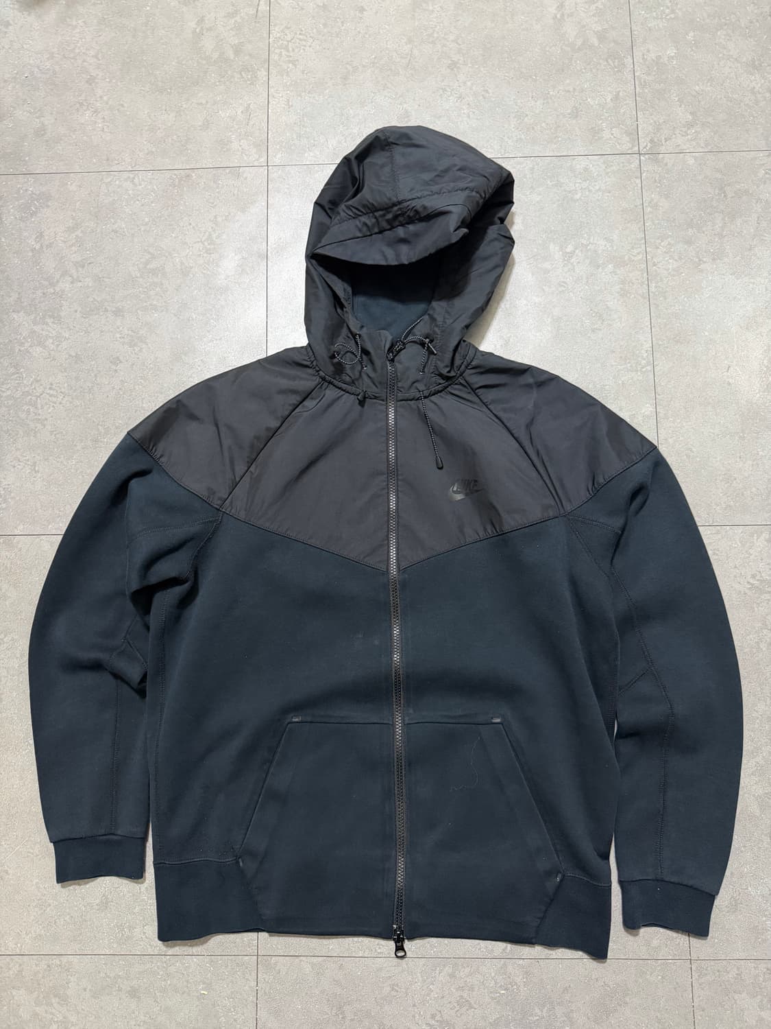 나이키 테크팩  빈티지  블랙컬러  스웻 후드집업 자켓  100size  상품이미지1