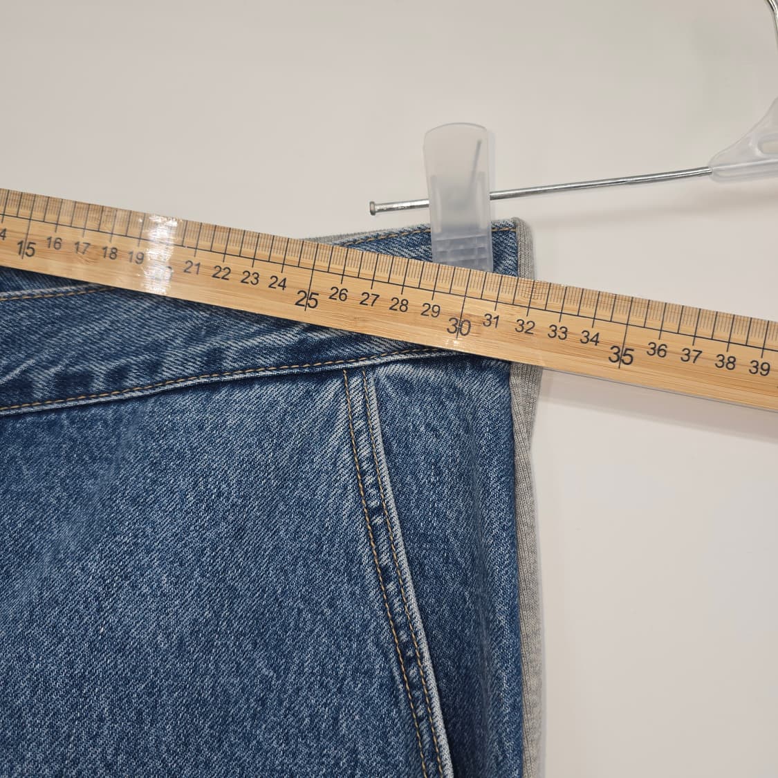 MAGJAY 데님 믹스 트레이닝 스판 롱스커트  55-66 상품이미지6