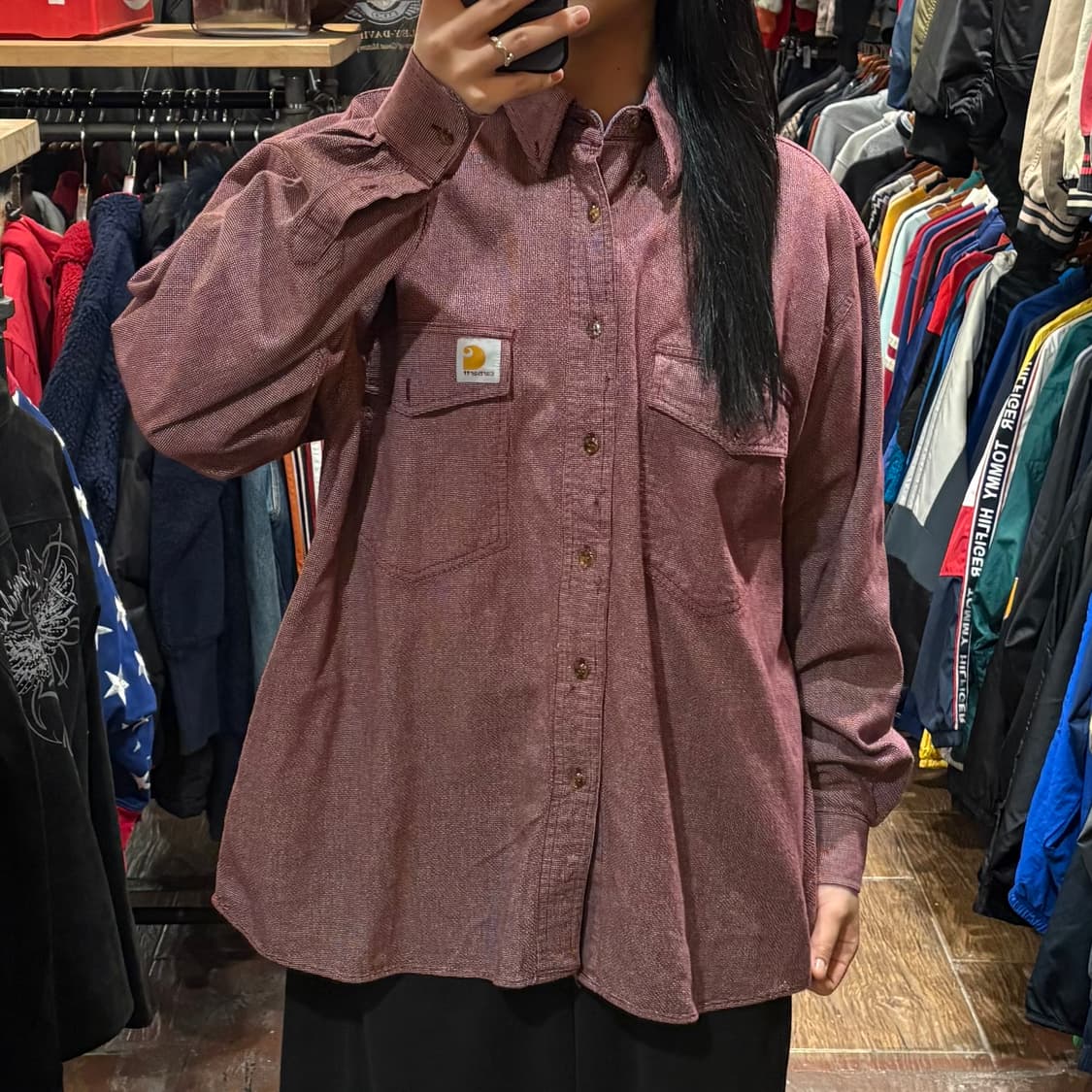 [HI] Carhartt 칼하트 투포켓 긴팔셔츠 레드 상품이미지2