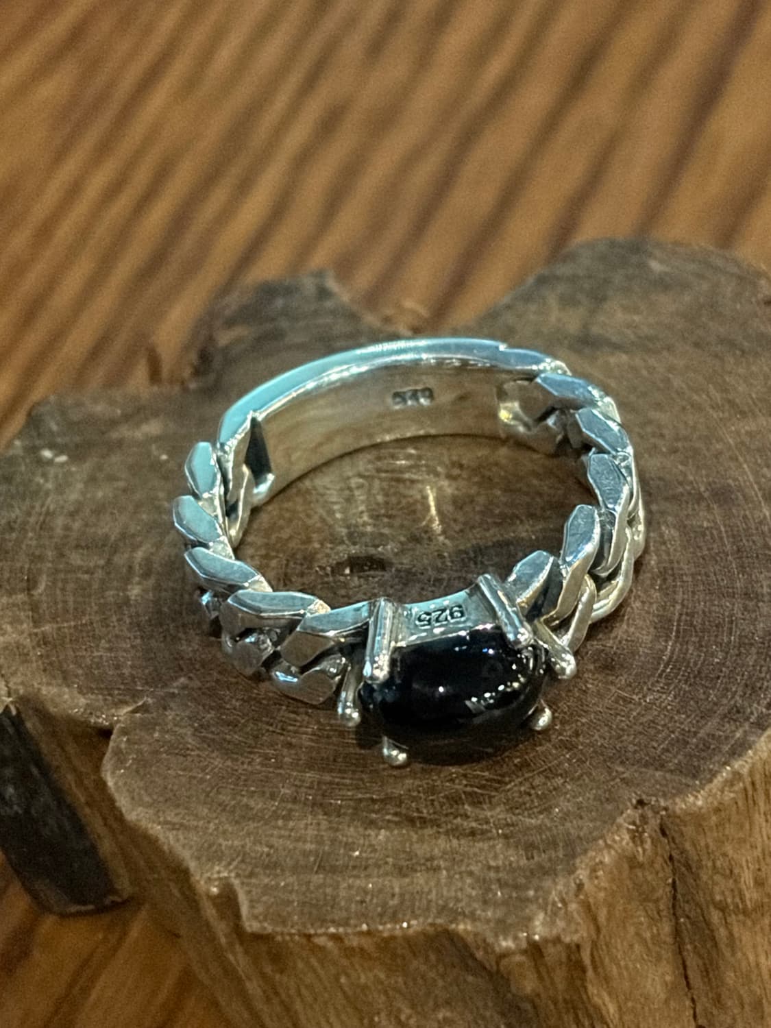 🖤 Black Stone Chain Ring 상품이미지5