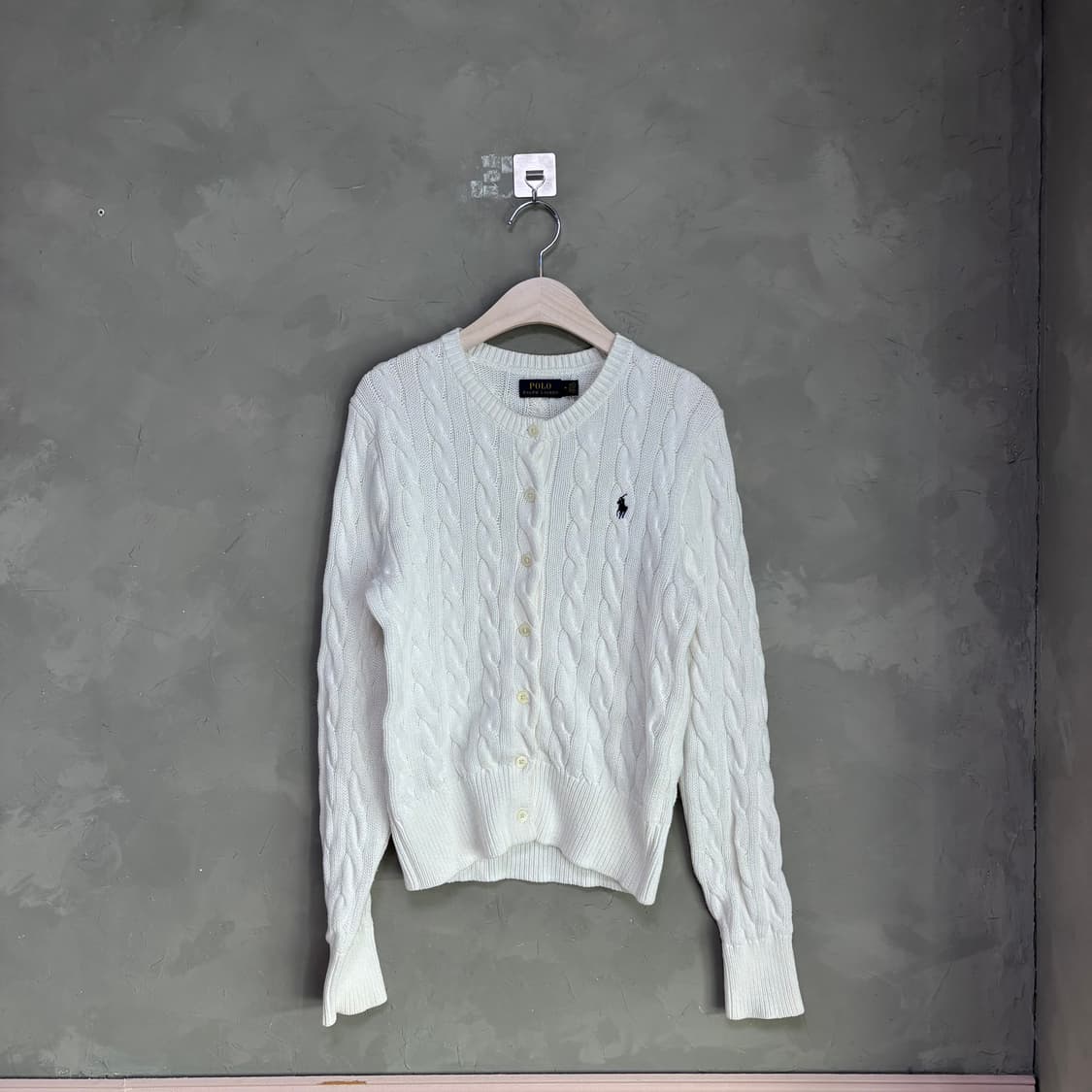 폴로 랄프로렌 꽈배기 니트 가디건 화이트 상품이미지1