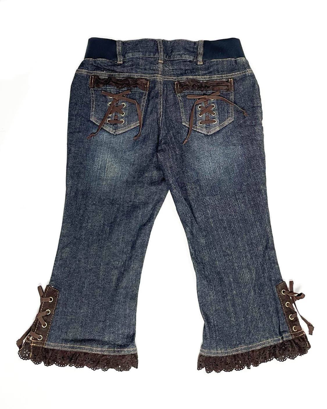 vintage 레이스업 카프리 팬츠 상품이미지2