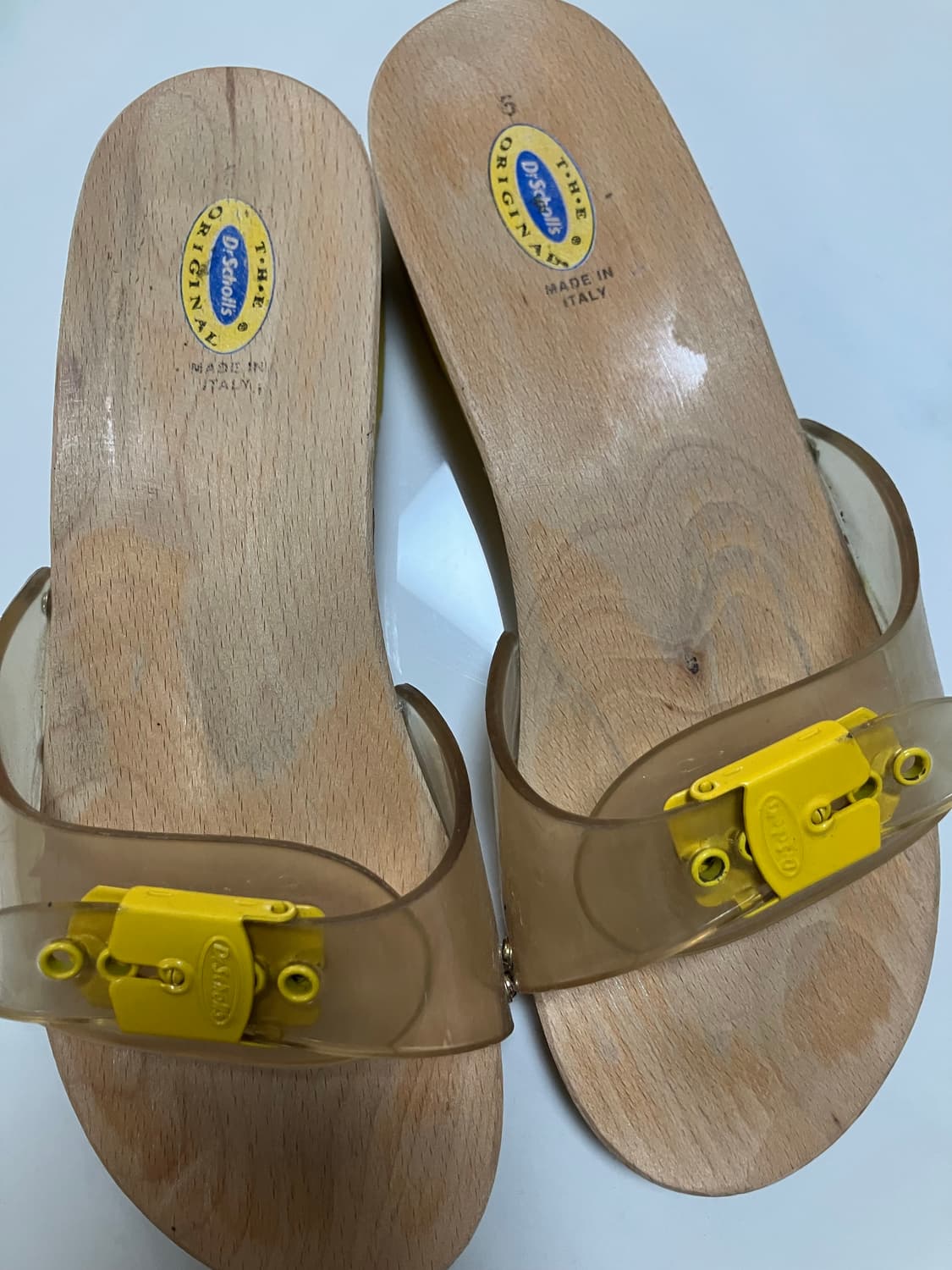 Y2K 2000s 닥터숄 우든힐 슬라이드 투명 클로그 샌들 빈티지 상품이미지2