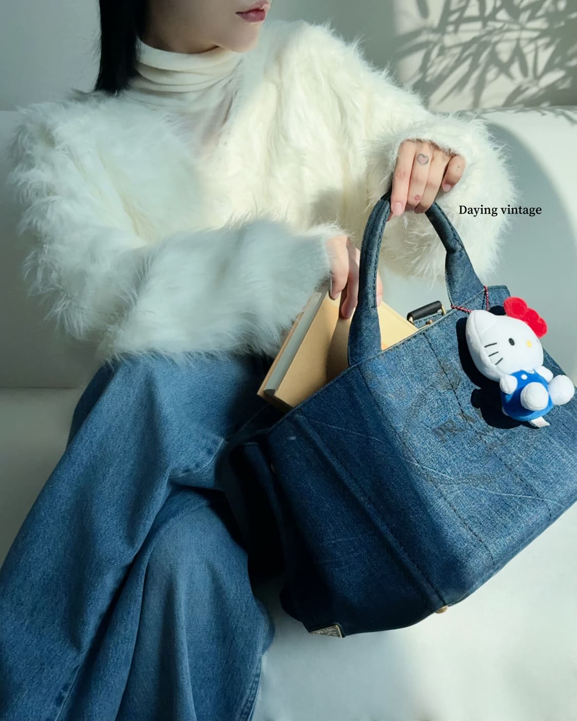 프라다 카나파 데님 2way 백 상품이미지10