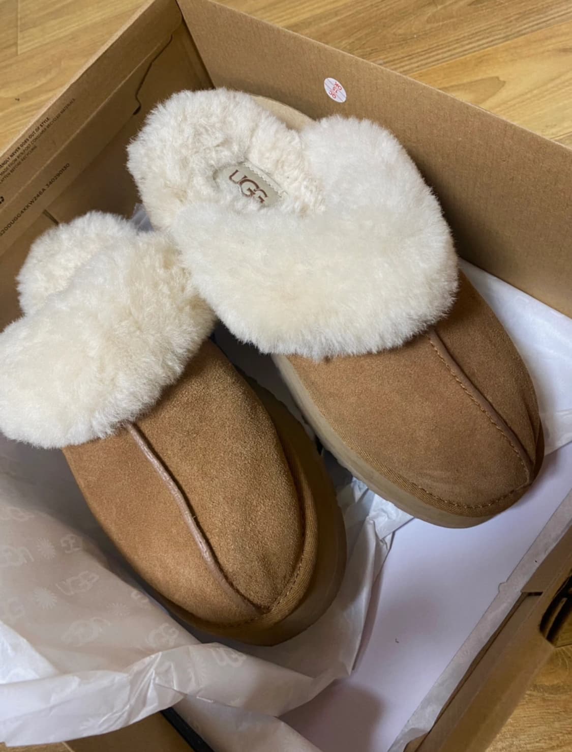 Ugg fur slide 어그 퍼 카라 플랫폼 샌들(디스케트) 상품이미지2