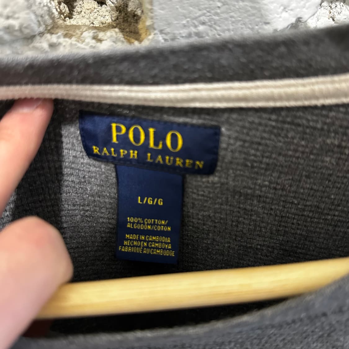 폴로 랄프로렌 차콜 와플 롱슬리브 L 상품이미지4