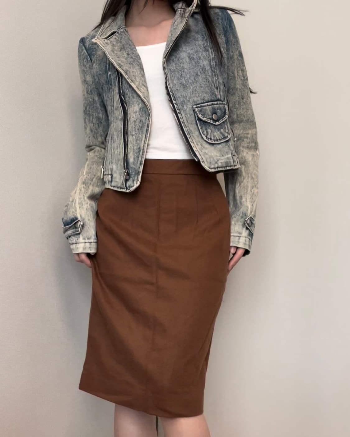 snow washing denim rider jacket 상품이미지4