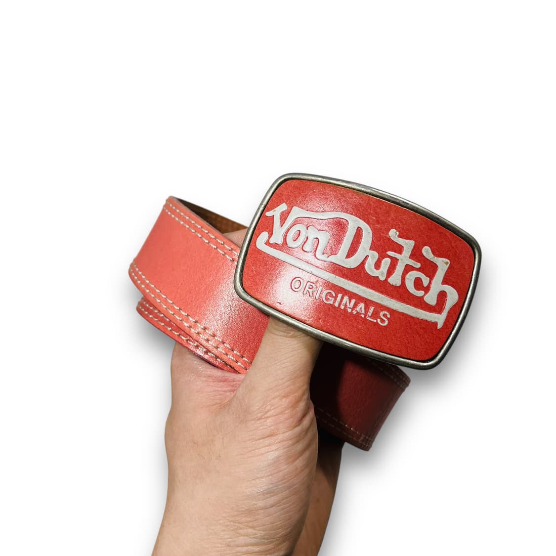 본 더치 00s 딸기우유 톤 y2k 빈티지 레더 벨트 상품이미지3