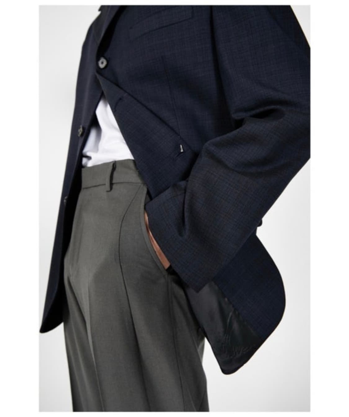 [M] STU 3버튼 블레이저 네이비 체크 상품이미지3