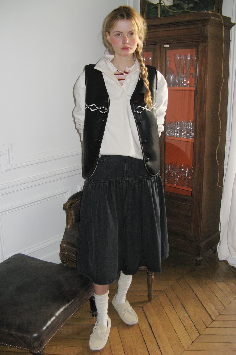 시눈 Flare Denim Skirt 상품이미지2