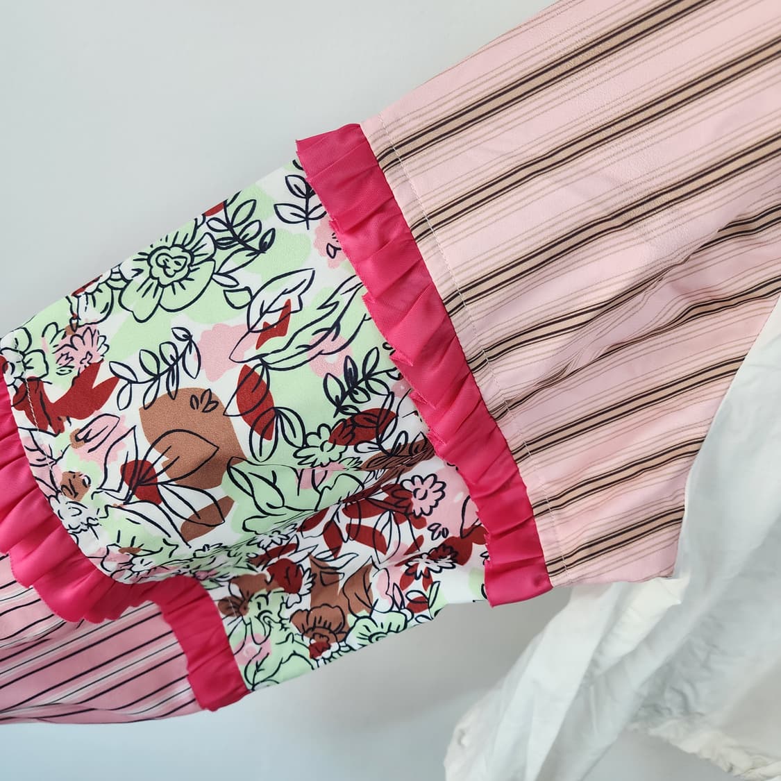 봉쥬르 연예인 배색 셔츠 블라우스 상품이미지3