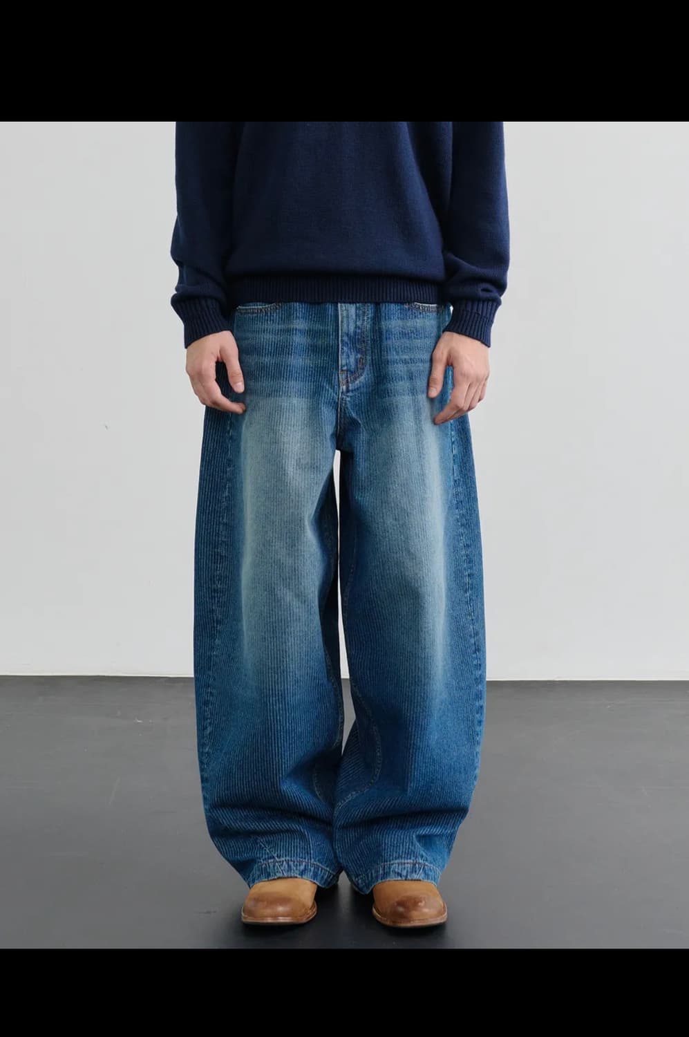 노운 코듀로이 데님팬츠 블루 상품이미지2
