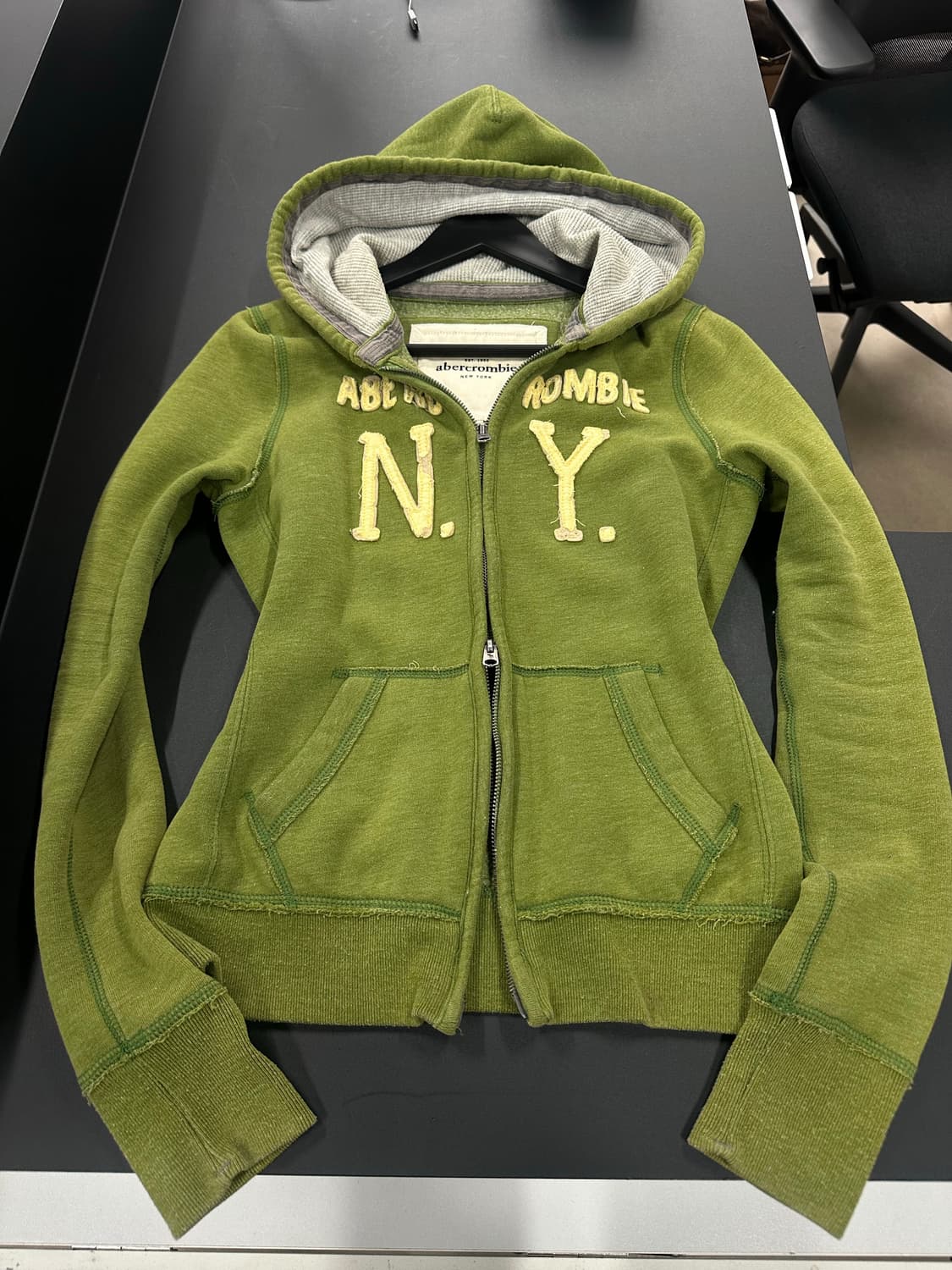 아베크롬비 투웨이 스티치 후드집업 올리브그린 상품이미지6