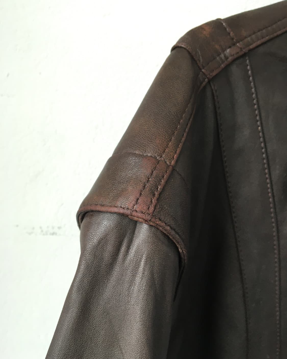 Leather bomber brown jacket 상품이미지4