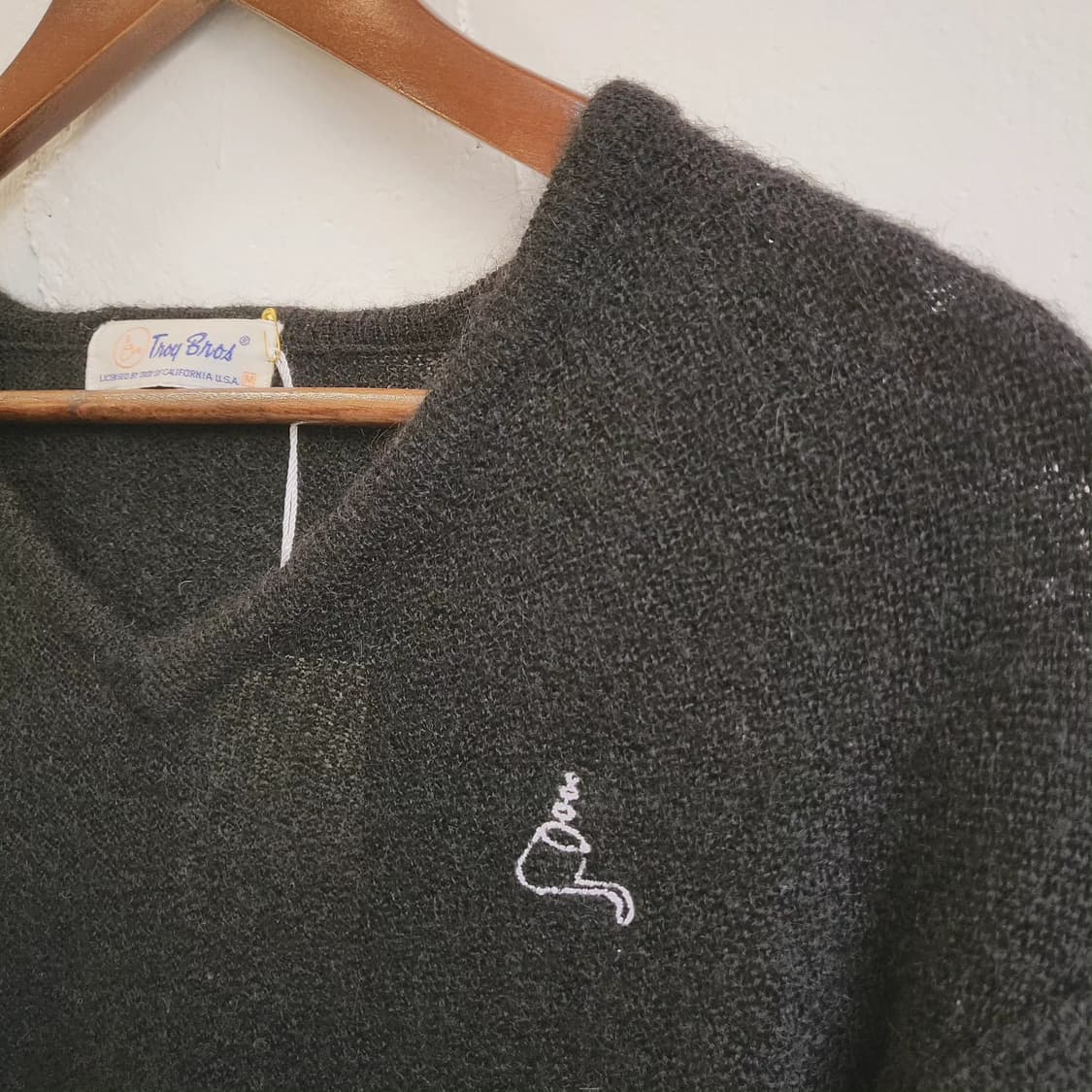 Troy bros 뉴울 블랙 브이넥 니트 상품이미지3