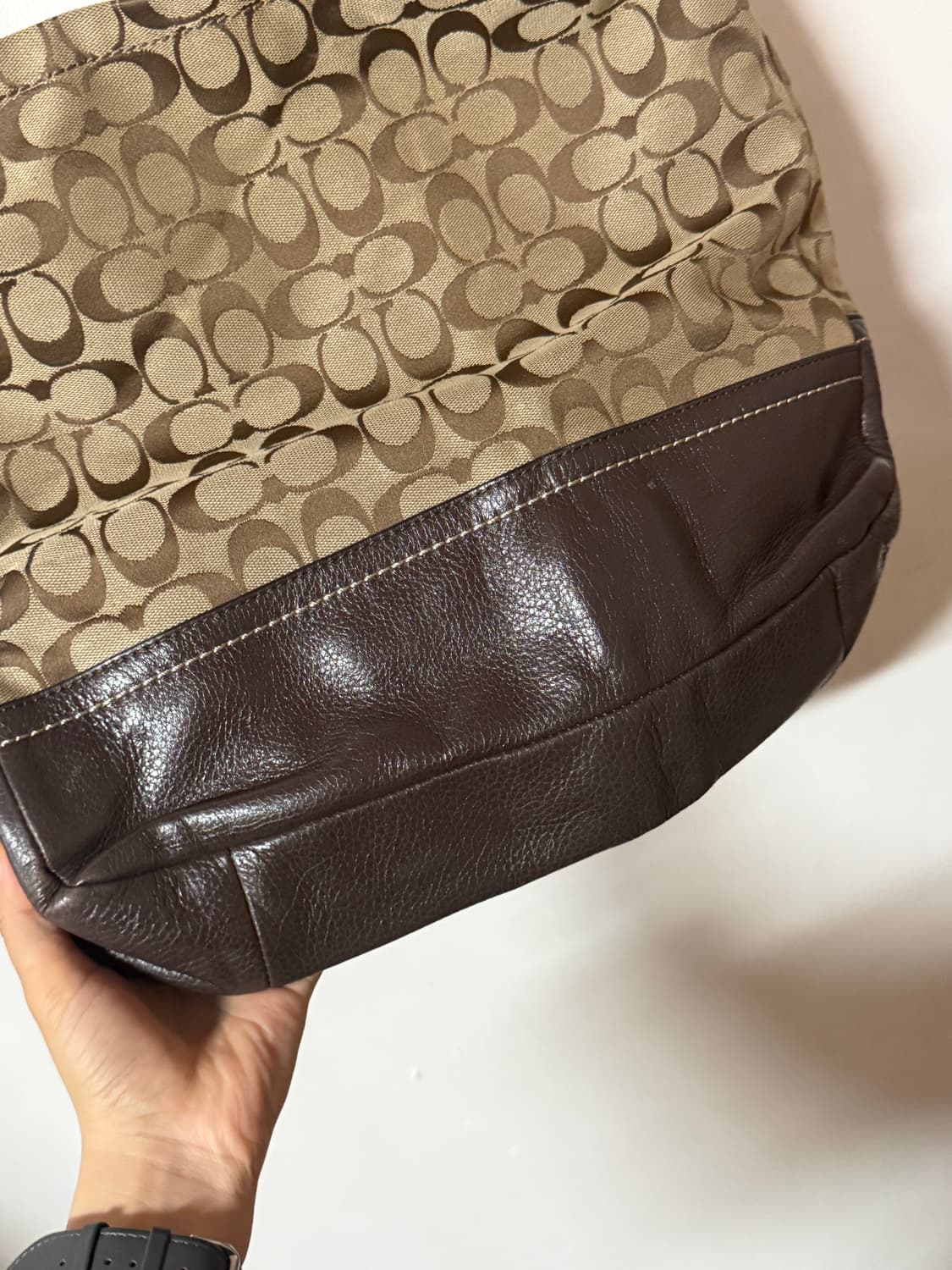 정품 코치 시그니처 캔버스 숄더백 브라운 상품이미지8