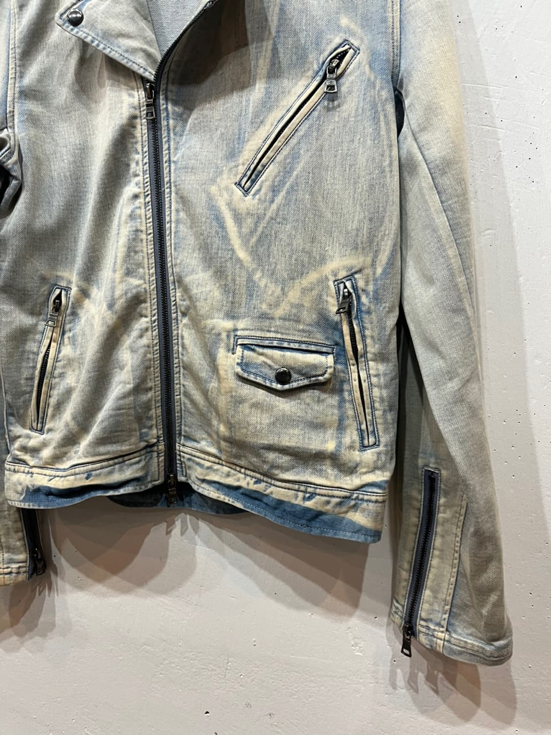 Cavaria JPN 워싱 데님 바이커 자켓 상품이미지2