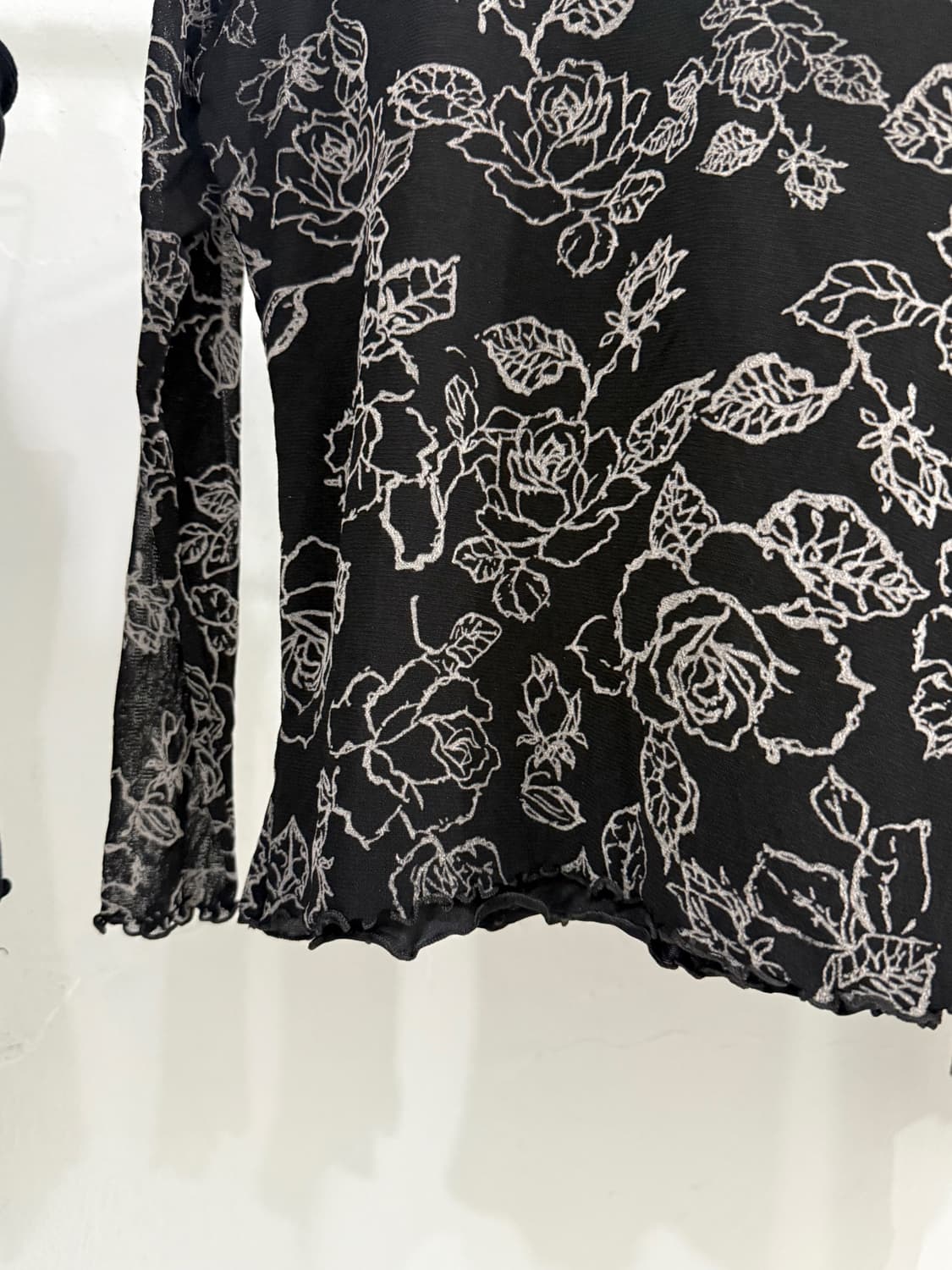 Black Oriental Mesh Top 상품이미지10