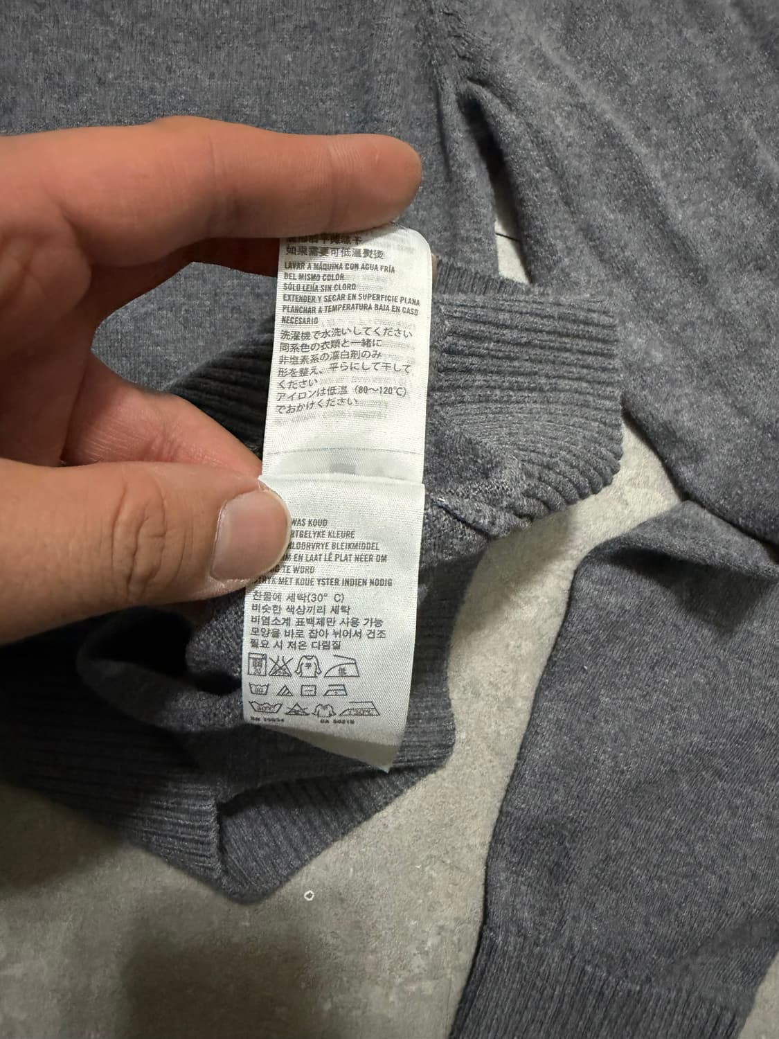 00s 아베크롬비 그레이컬러 미니로고 빈티지 코튼 니트 95size   상품이미지7