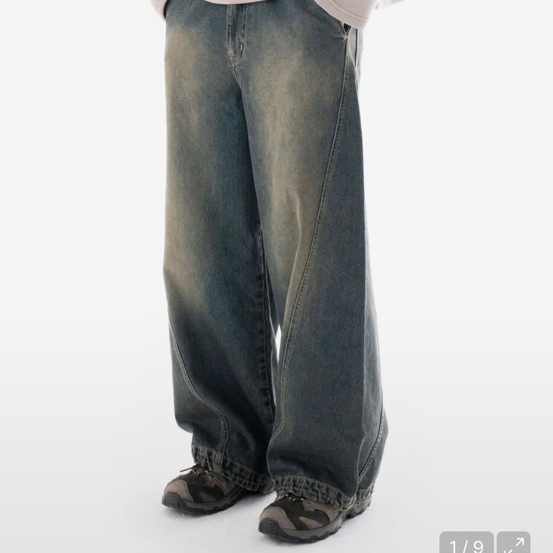 Paneled Denim Pants (Blue) 상품이미지1