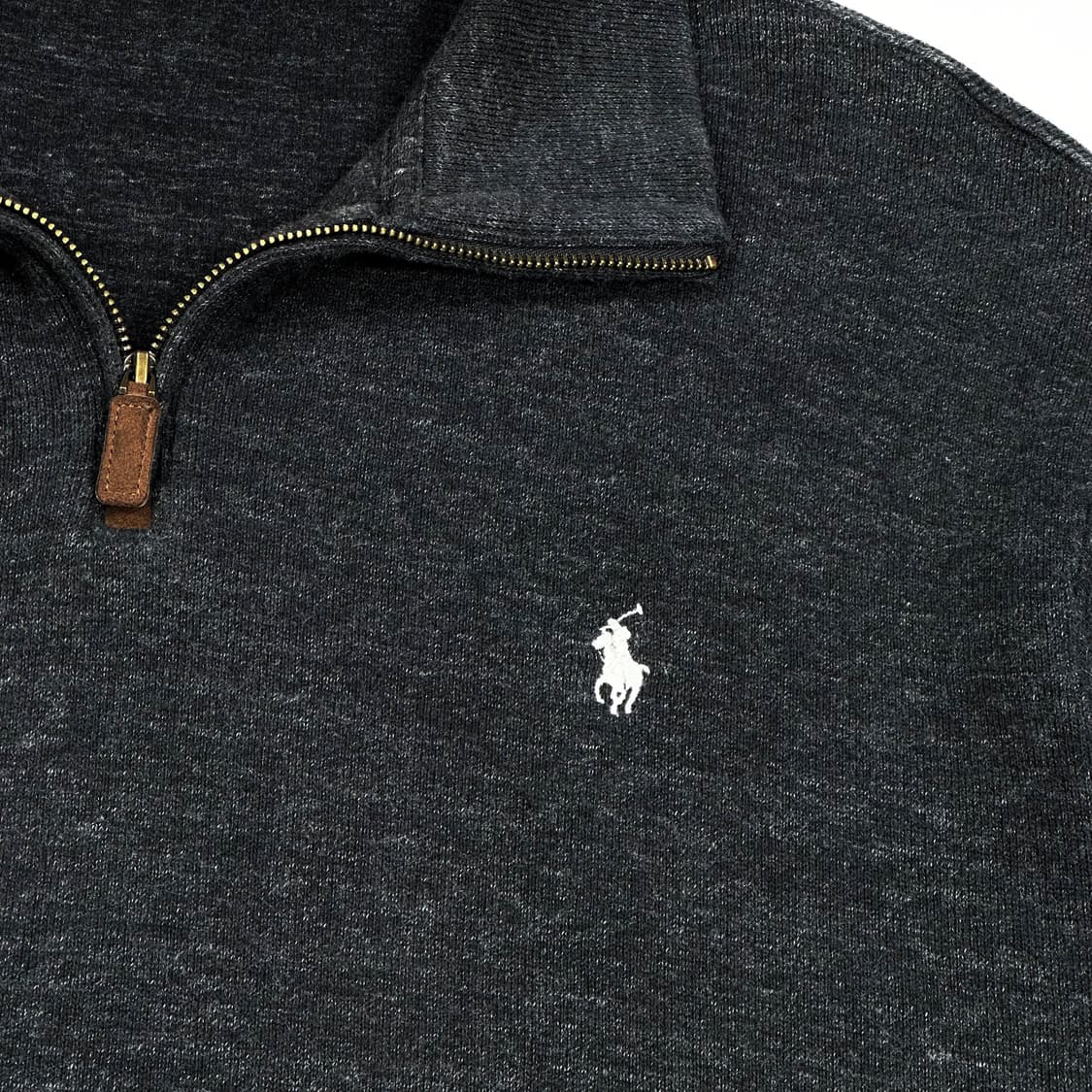 폴로 랄프로렌 포니 차콜 반집업 니트 (XL) 상품이미지3