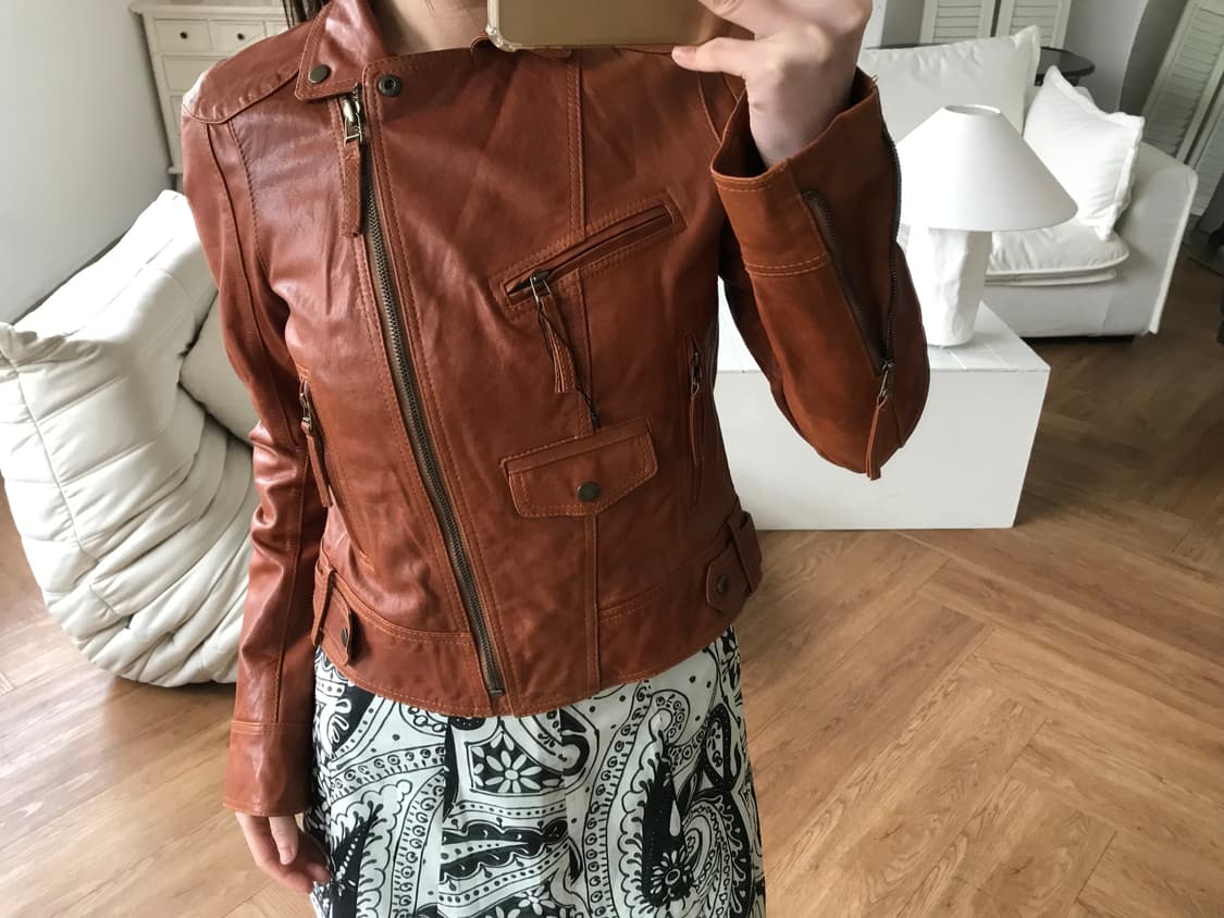 vintage slim fit leather jacket 상품이미지7