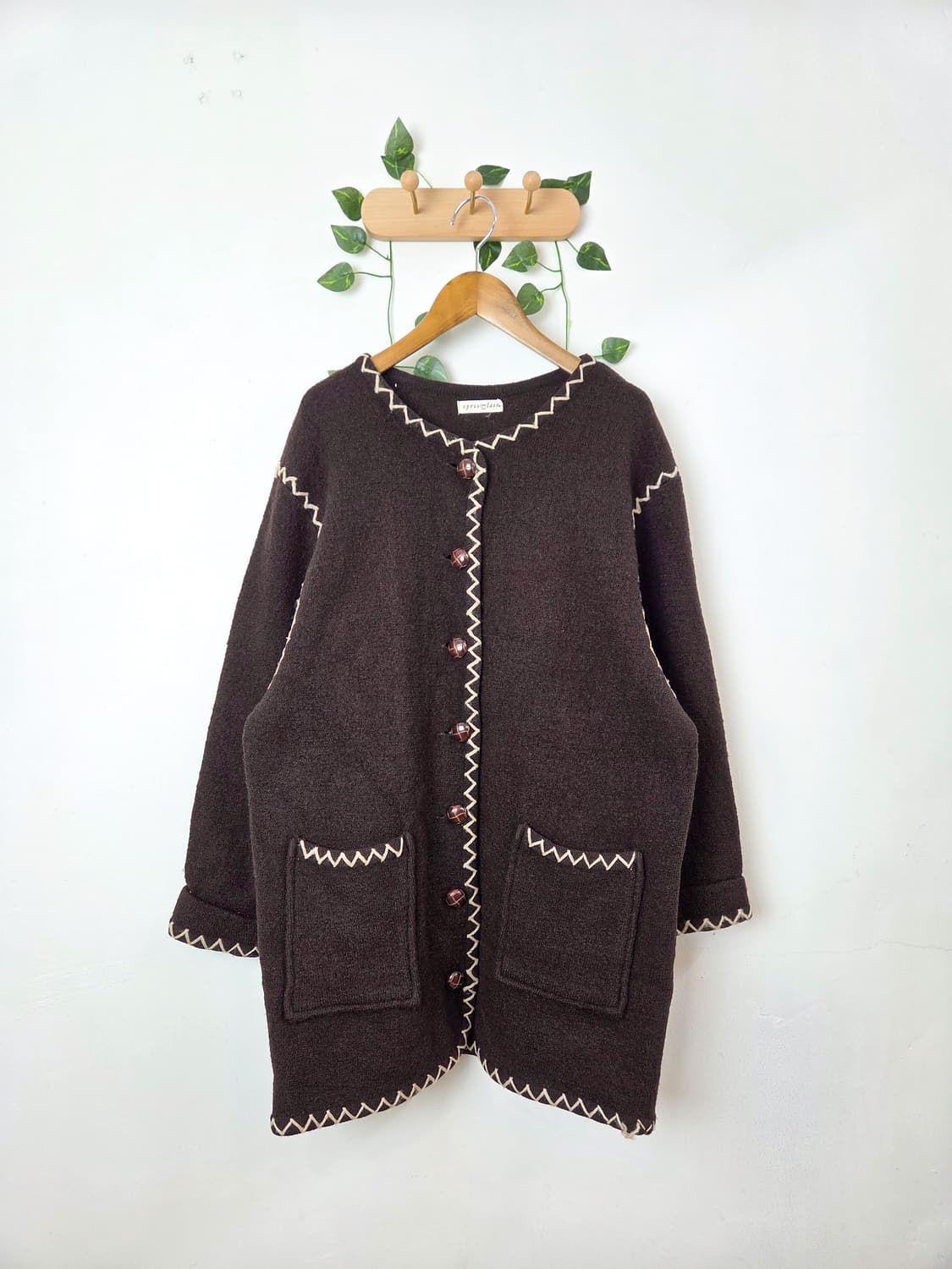 초코 스티치 가디건 상품이미지1