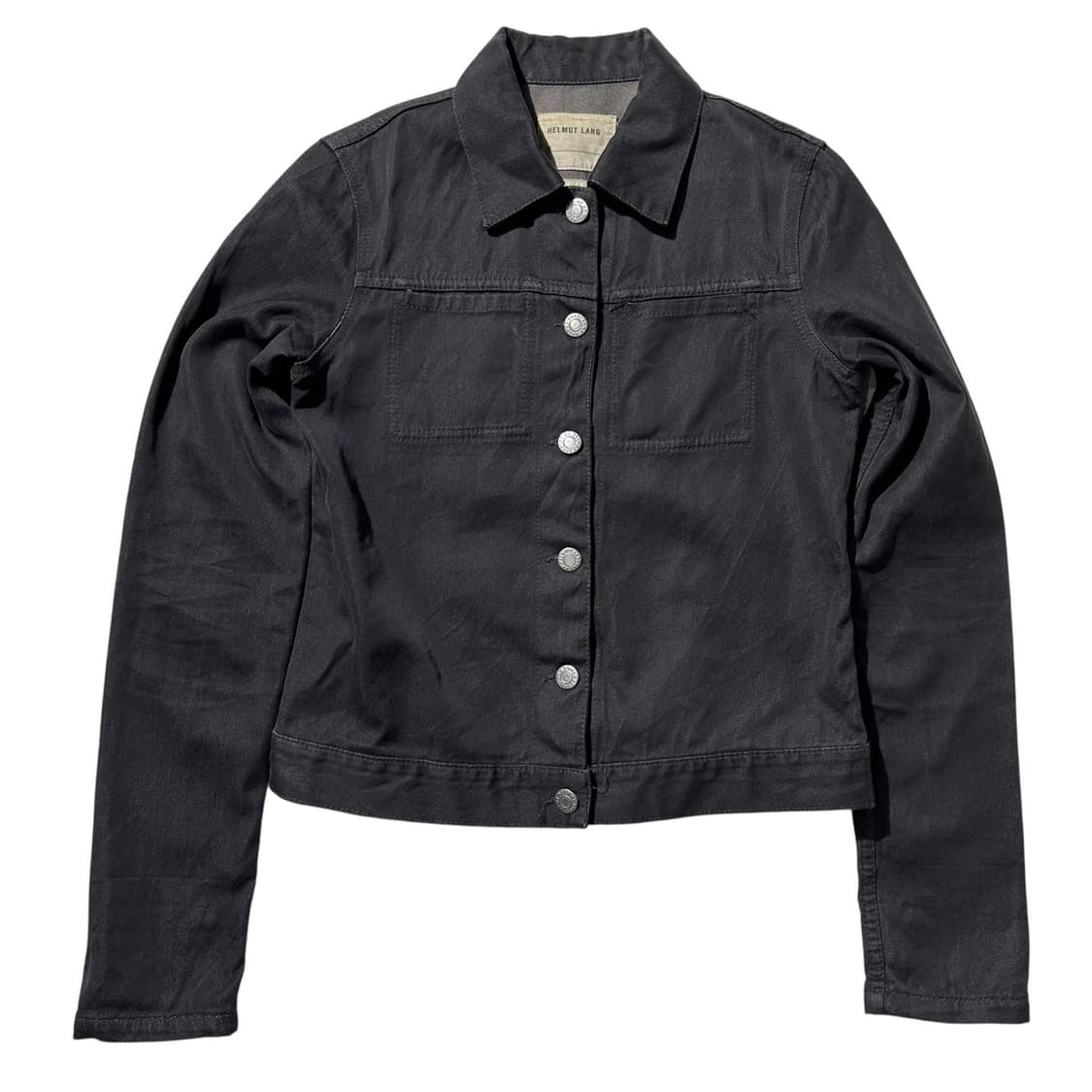 헬무트랭 2002ss 코튼 실크 코팅 데님 트러커 자켓 상품이미지1