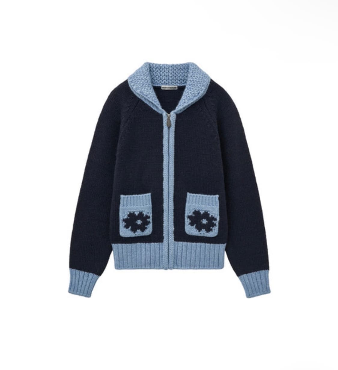 데이지신드롬 코지 울니트집업 네이비 상품이미지2