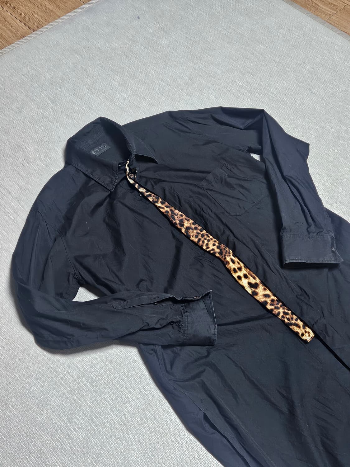 요지 야마모토 S'YTE 레오파드 패널 롱셔츠  상품이미지1