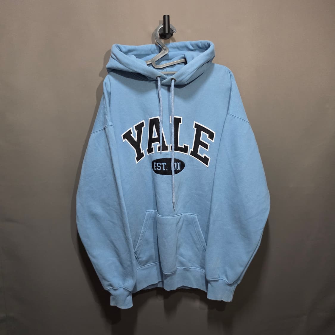 예일 YALE 프린팅 후드티 하늘색 상품이미지1