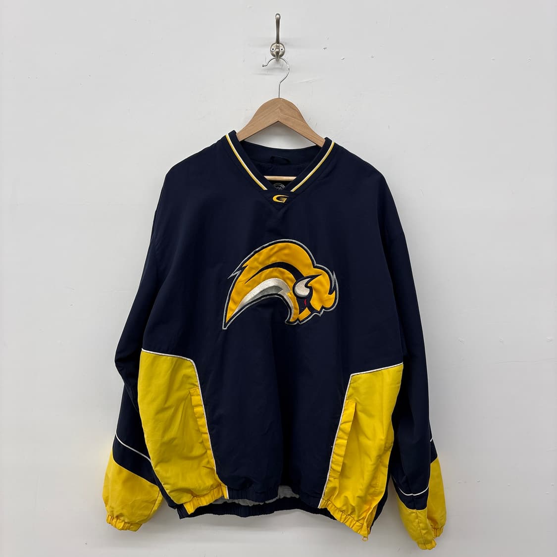 NHL 네이비/옐로우 배색 나일론 바람막이 맨투맨 남XL 상품이미지1