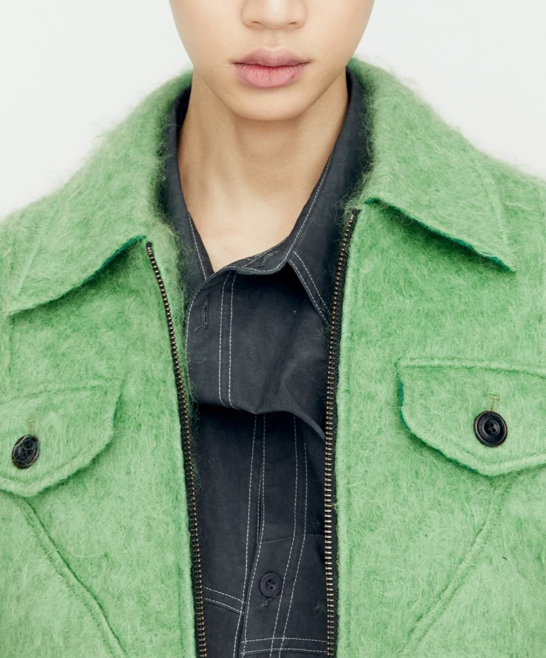 앤더슨벨 Green Wado Shaggy Wool Jacket 상품이미지5