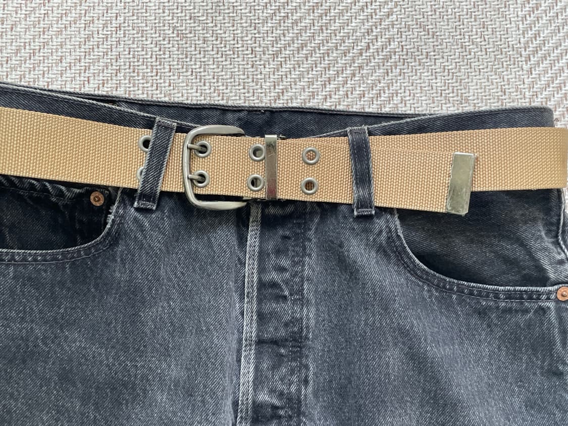 빈티지 아일렛 실버버클 웨빙 벨트 상품이미지2