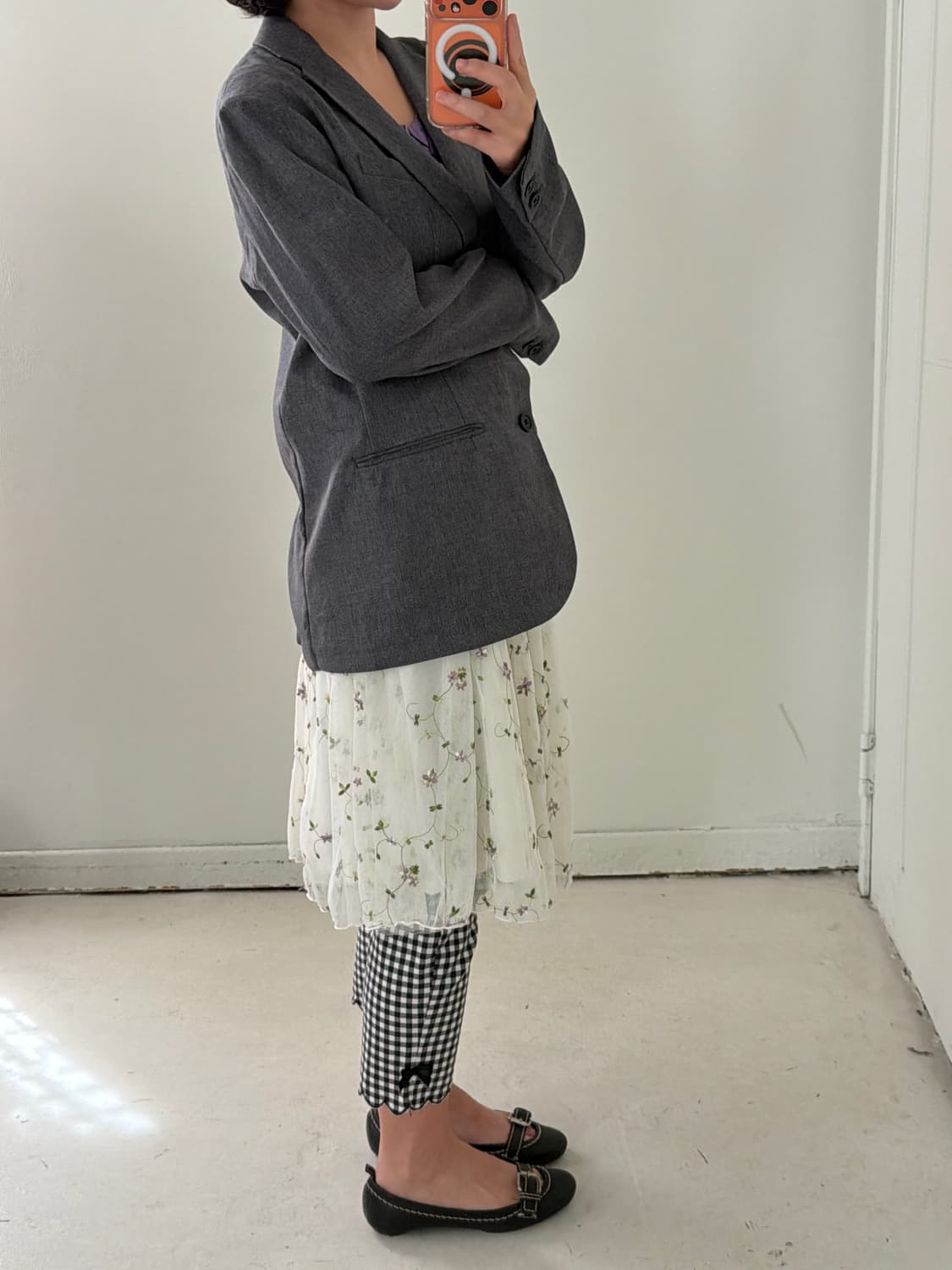 일본빈티지 그레이 간절기 블레이저 상품이미지4