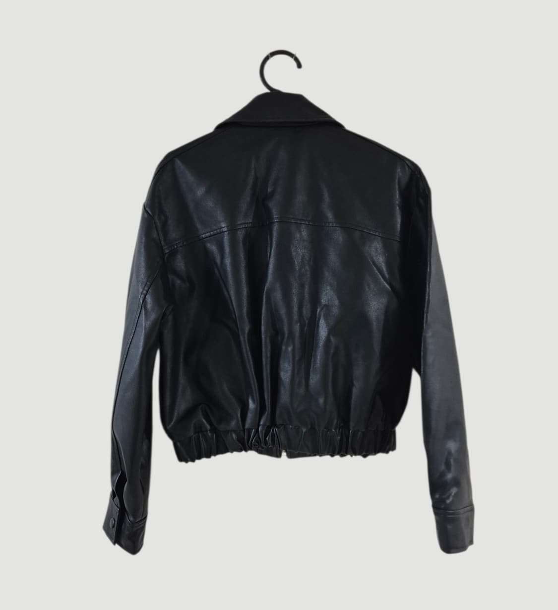 미쏘 여자 크롭 가죽자켓 오버핏 상품이미지3