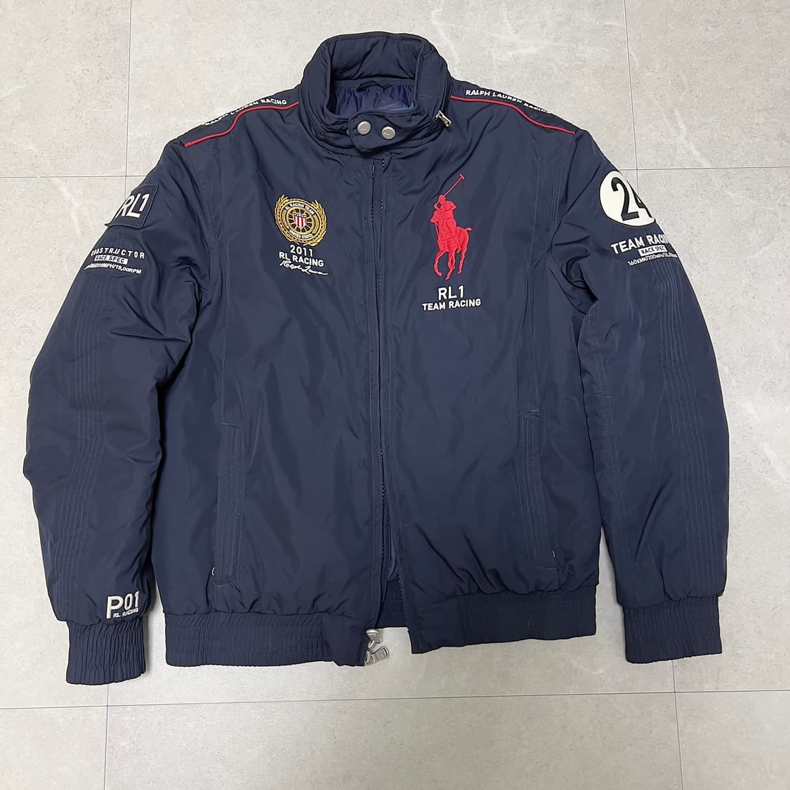 (우체국 택포가격) 폴로 랄프로렌 USA 레이싱팀 패딩점퍼자켓 네이비 L 상품이미지1
