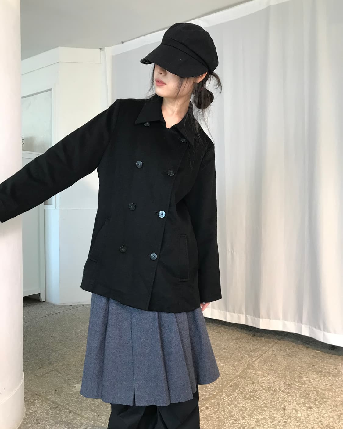 캐시미어  블랜드 더블 코트 상품이미지5